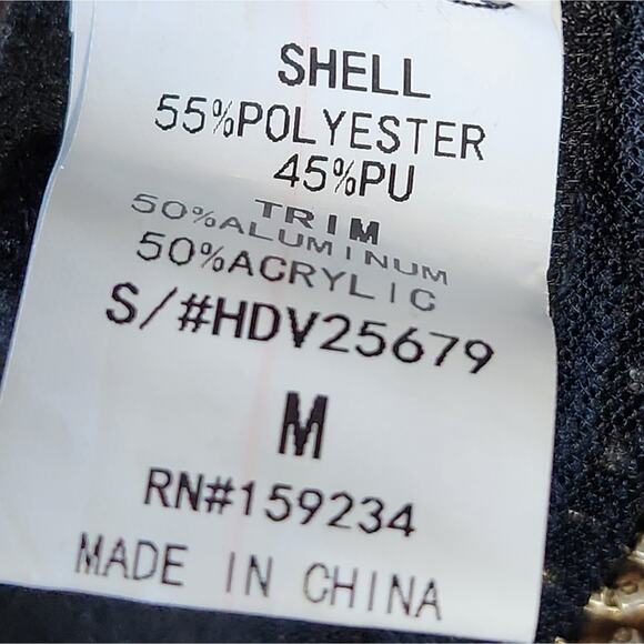 Hot & Delicious cropped vest faux leather rhinestone fringe size M - Picture 6 of 8